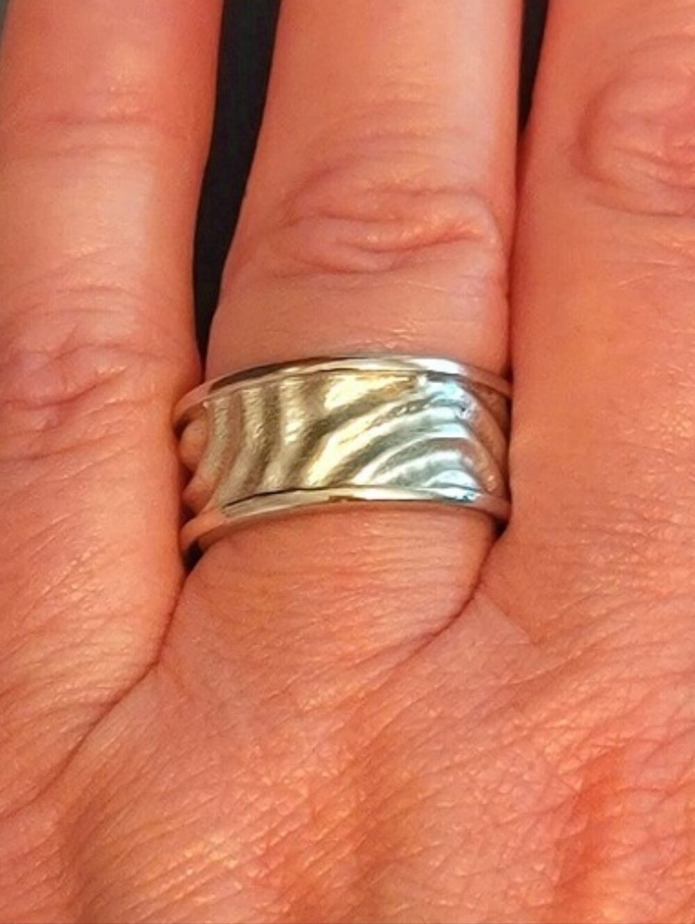 925 Sterling Silver Minimaist Wide Band Sz 7
